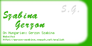 szabina gerzon business card